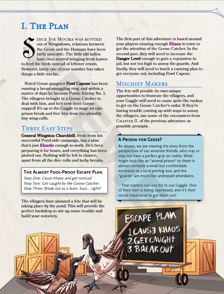 One HONK Two Furious: A Goose-Based TTRPG System & Adventure