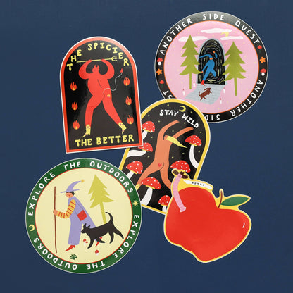 Explore The Outdoors Sticker | Round Vinyl Sticker | Folky