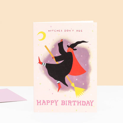 Witches Don't Age Birthday Card | Folky Card | Women's Card