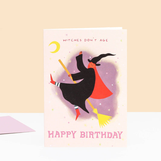 Witches Don't Age Birthday Card | Folky Card | Women's Card