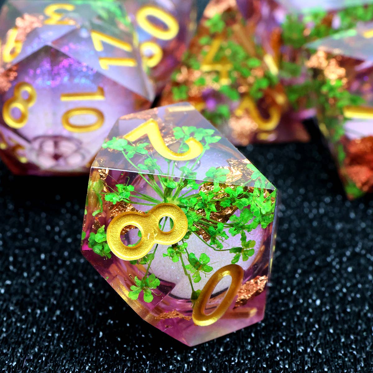 Potion of Vitality | Liquid Core Sharp Edge 7 Piece Dice Set