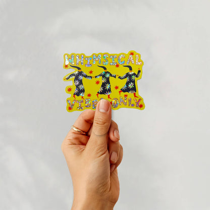 Whimsical Vibes Only Glitter Sticker | Wizard Sticker