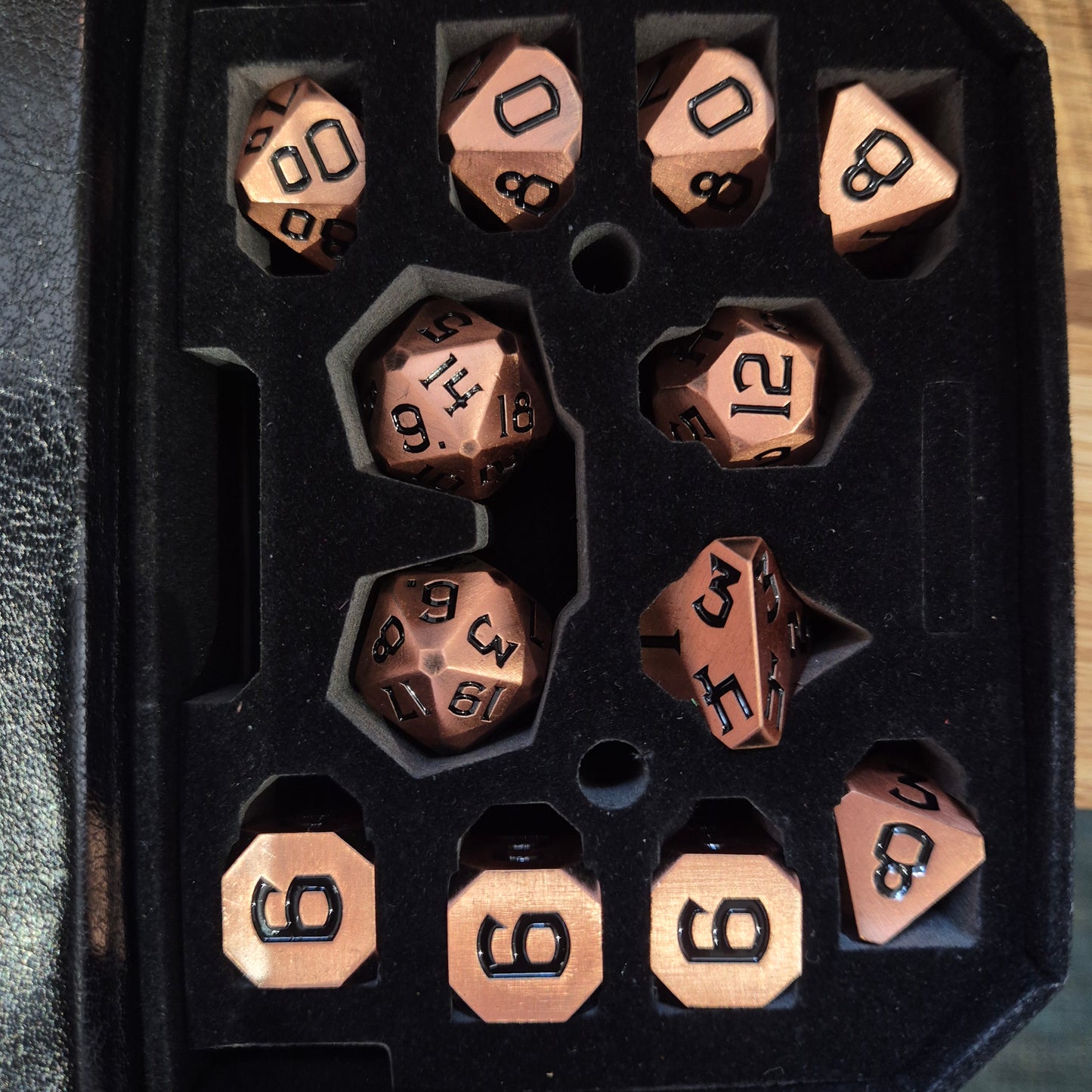 Dragon Core, Solid Metal RPG Dice Set - Copper Metallic