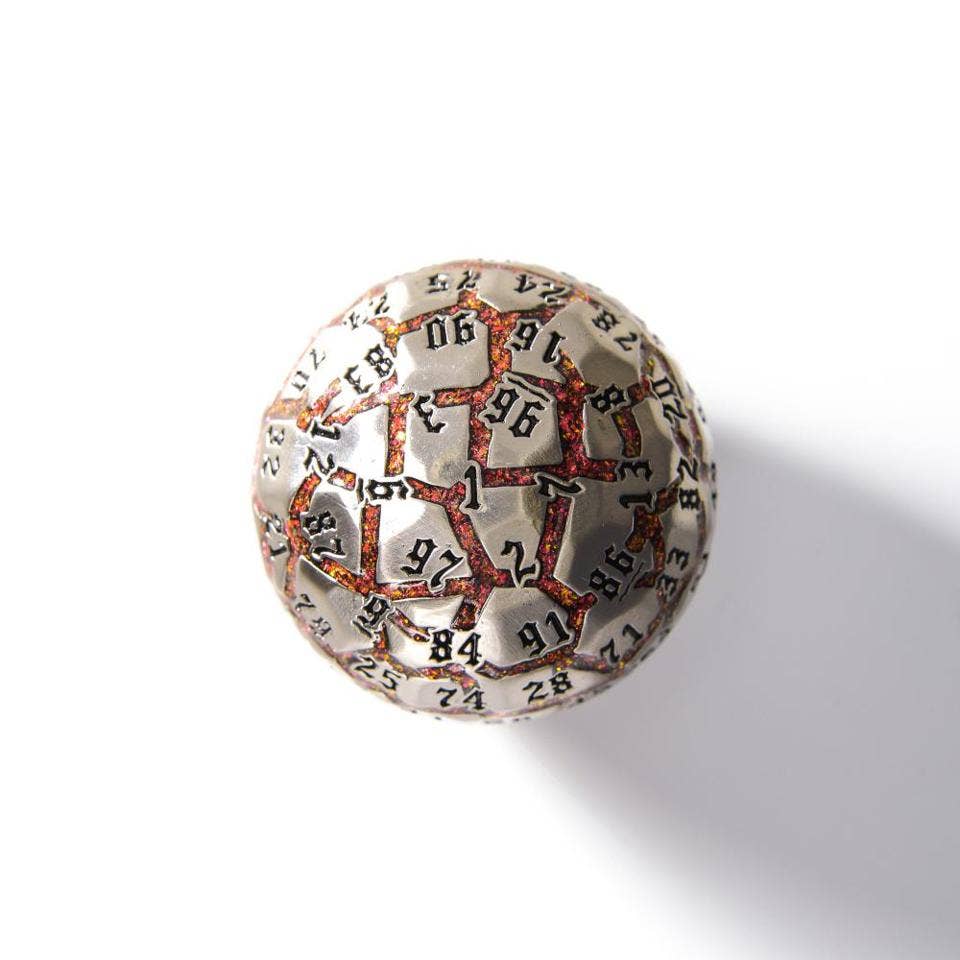 Infernal Steel | 50mm D100 Dice | Metal