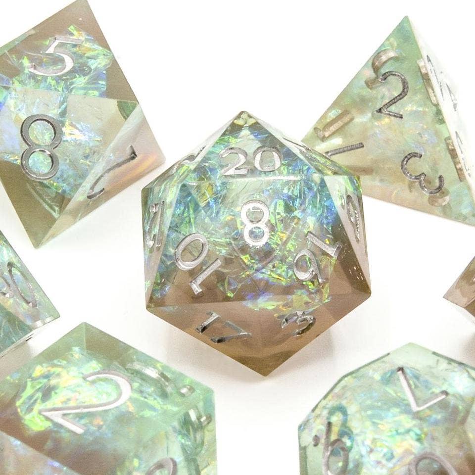 Sea Foam | Sharp Edge Dice | 7-Polyhedral Set