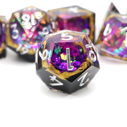 Regal Relic | Geode Sharp Edge Dice | 7-Polyhedral Set