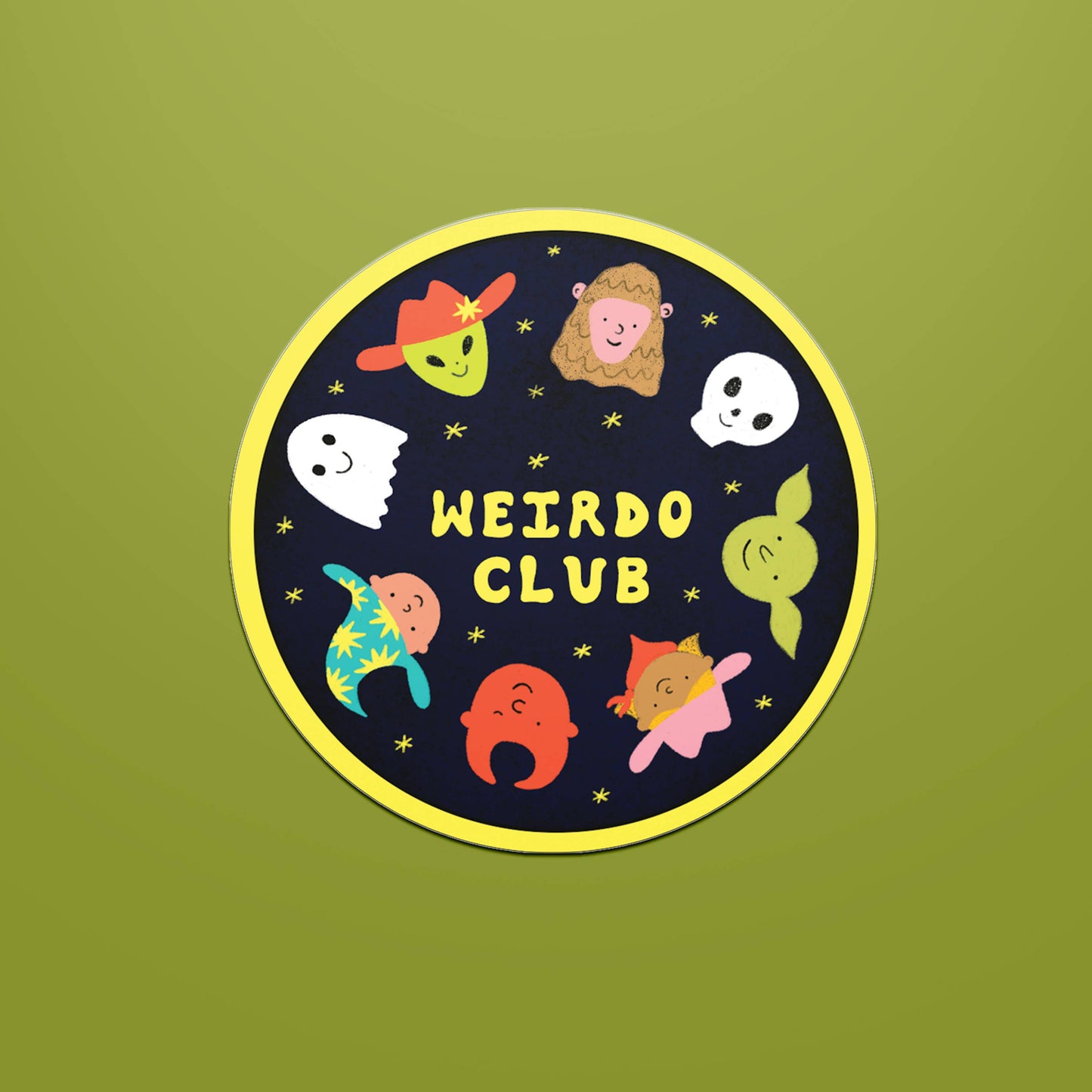 Weirdo Club Sticker | Die Cut Folk Fantasy Decal