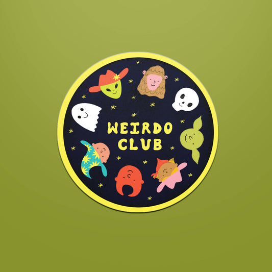 Weirdo Club Sticker | Die Cut Folk Fantasy Decal