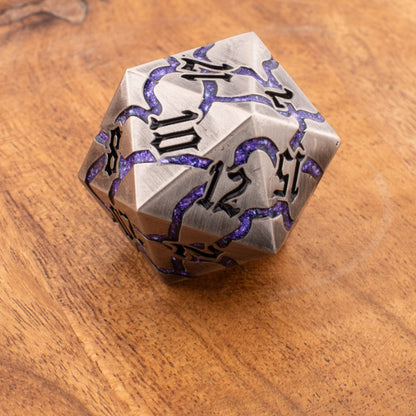 Abyssal Void | Oversized Metal D20 | Solid Metal | Single D20