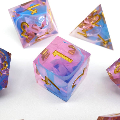 Sundae Swirl | Sharp Edge Dice | 7-Polyhedral Set
