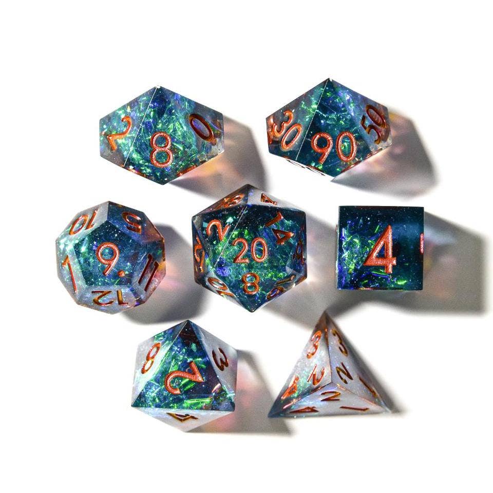 Cosmic Veil | Sharp Edge Dice | 7-Polyhedral Set