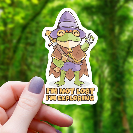 Im Not Lost Im Exploring Frog Sticker - 3"