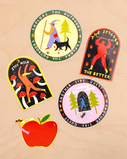 Worm Cowboy Sticker | Howdy Vinyl Sticker | Worm In Apple