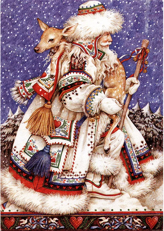Father Christmas with Deer