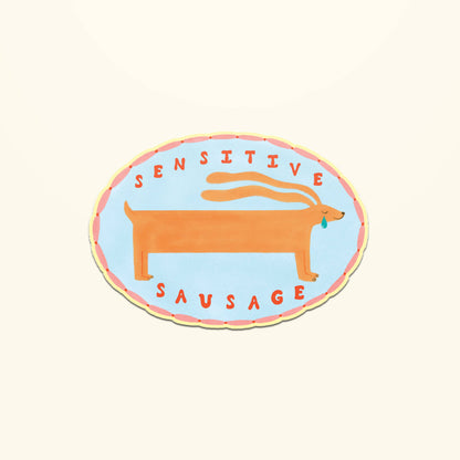 Sensitive Sausage Sticker | Die Cut Dachshund Decal