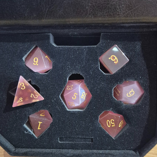 Amber Cats Eye Gemstone Dice