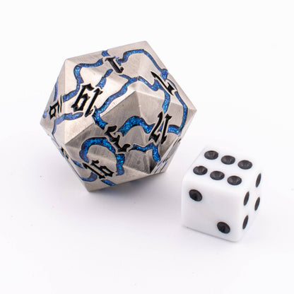 Frostmourne Steel | Heavy Metal D20 | Solid Metal | Single D20