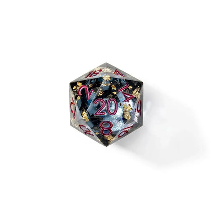 Celestial Shadow | 33mm D20 Dice | Oversized Liquid Core