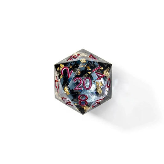 Celestial Shadow | 33mm D20 Dice | Oversized Liquid Core
