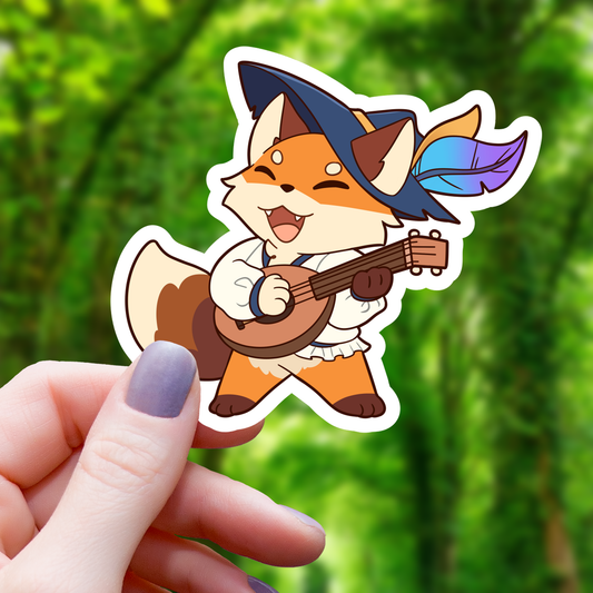 Red Fox Bard TTRPG Class Sticker - 3"