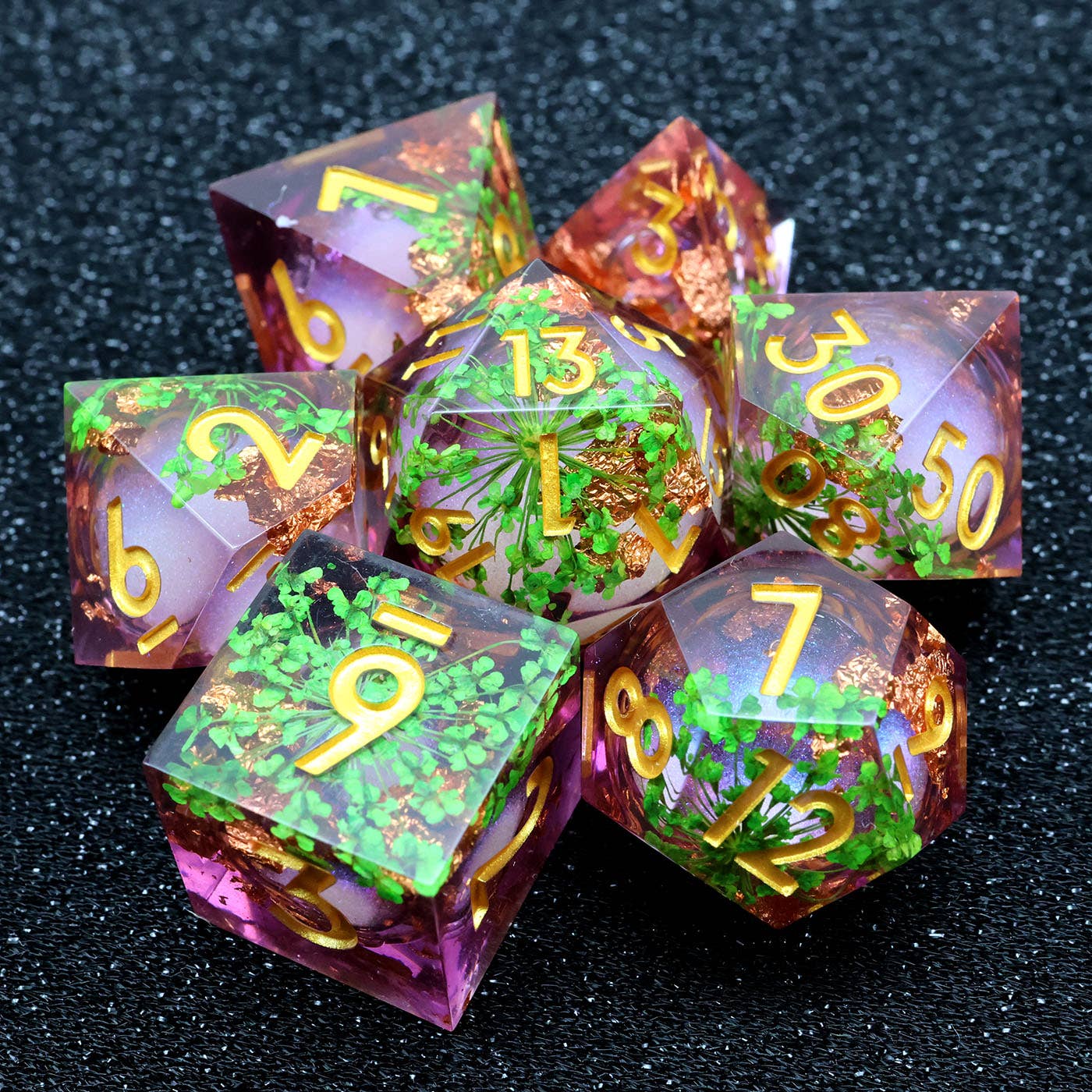 Potion of Vitality | Liquid Core Sharp Edge 7 Piece Dice Set