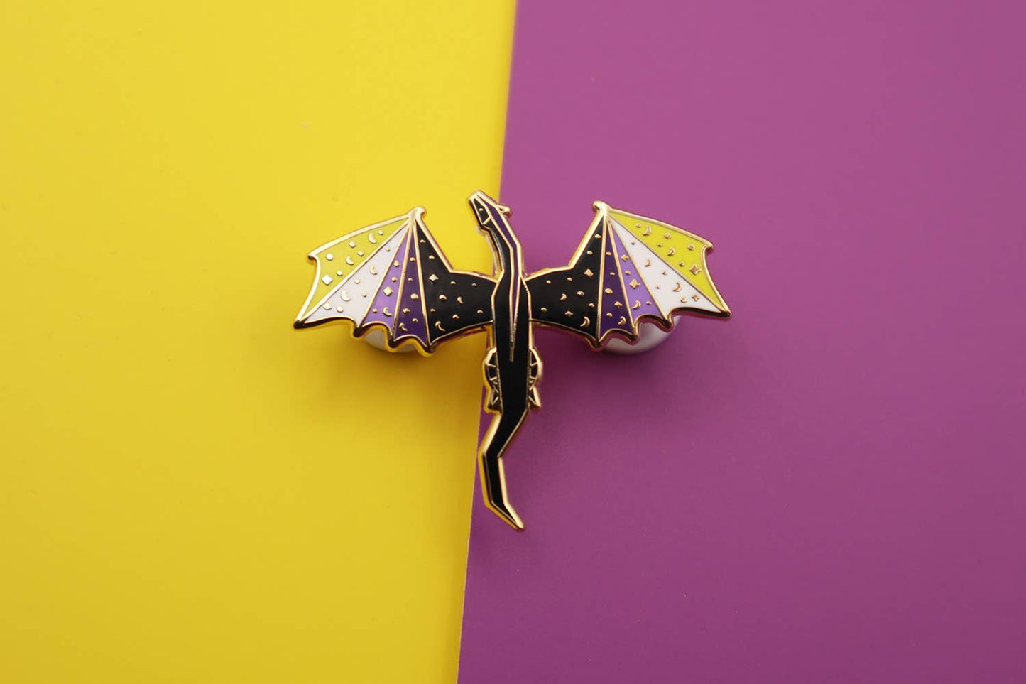NEW! Non-Binary Coloured Dragon Enamel Pin