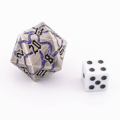 Abyssal Void | Oversized Metal D20 | Solid Metal | Single D20
