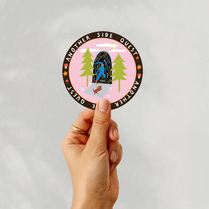 Another Side Quest Sticker | Round Vinyl Sticker | Folky