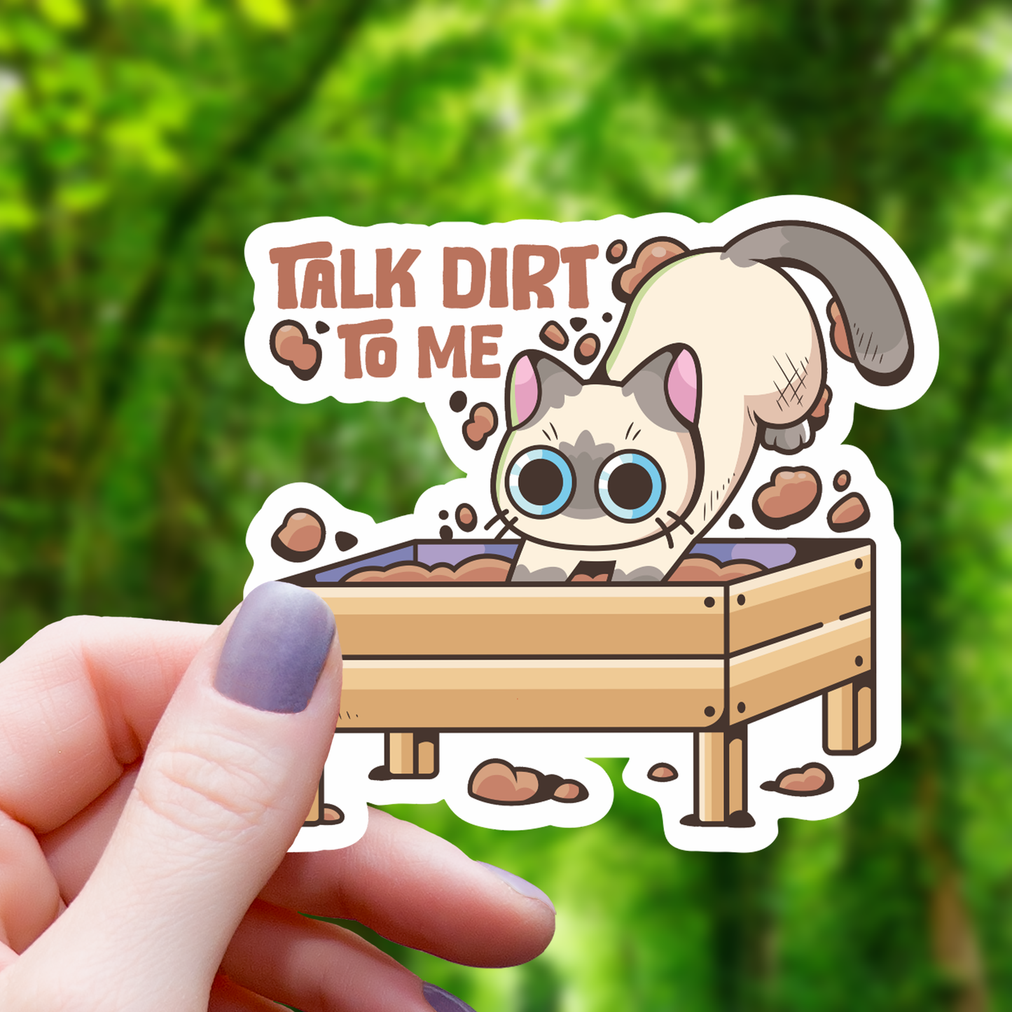 Talk Dirt to Me Cat Sticker - 3"