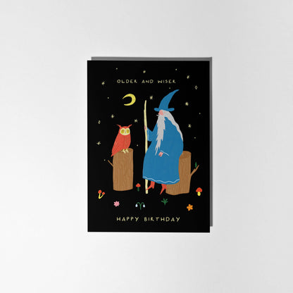 Older and Wiser Birthday Card | Wizard Card | Men's Birthday