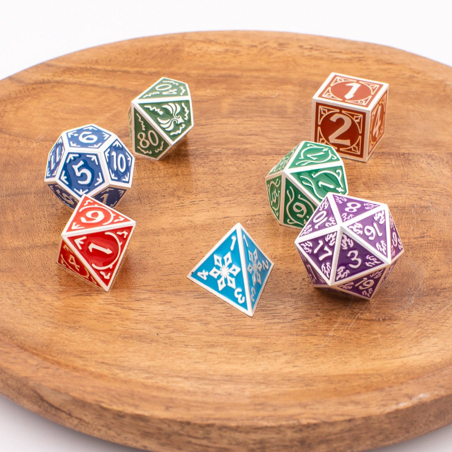 Prismatic Elemental | Solid Metal Dice Set | Zinc Alloy | 7 Piece Set