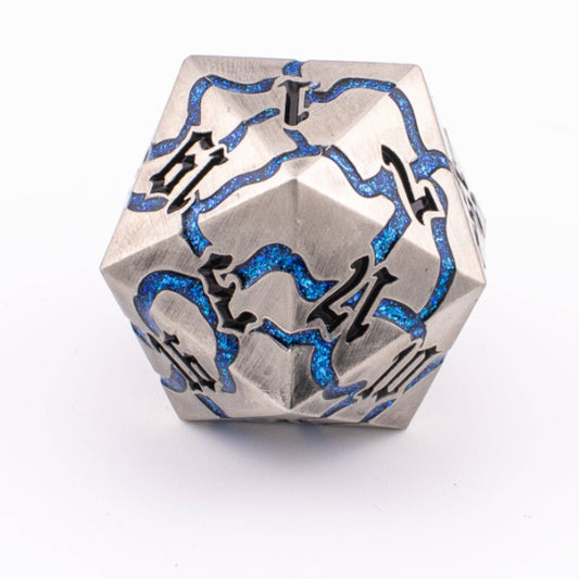 Frostmourne Steel | Heavy Metal D20 | Solid Metal | Single D20