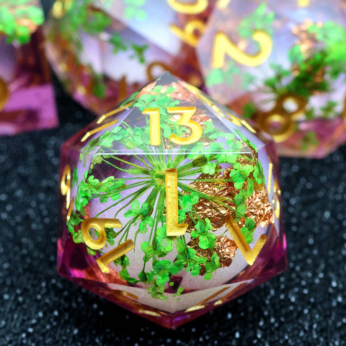 Potion of Vitality | Liquid Core Sharp Edge 7 Piece Dice Set