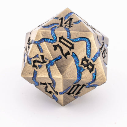 Celestial Voyager | Oversized D20 | Solid Brass | Single Die