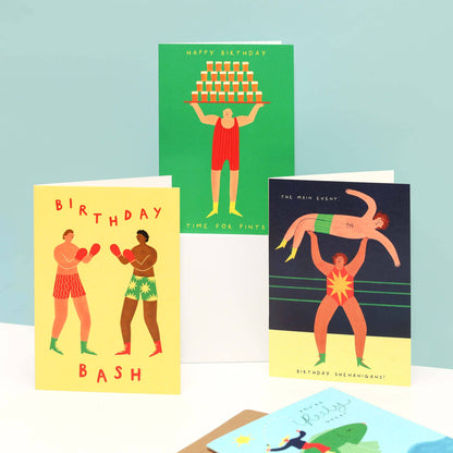 Wrestling Birthday Card | Birthday Shenanigans Card