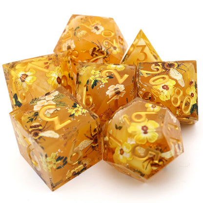 Druids Apiary | Art Core Sharp Edge Dice | 7 Piece Dice Set