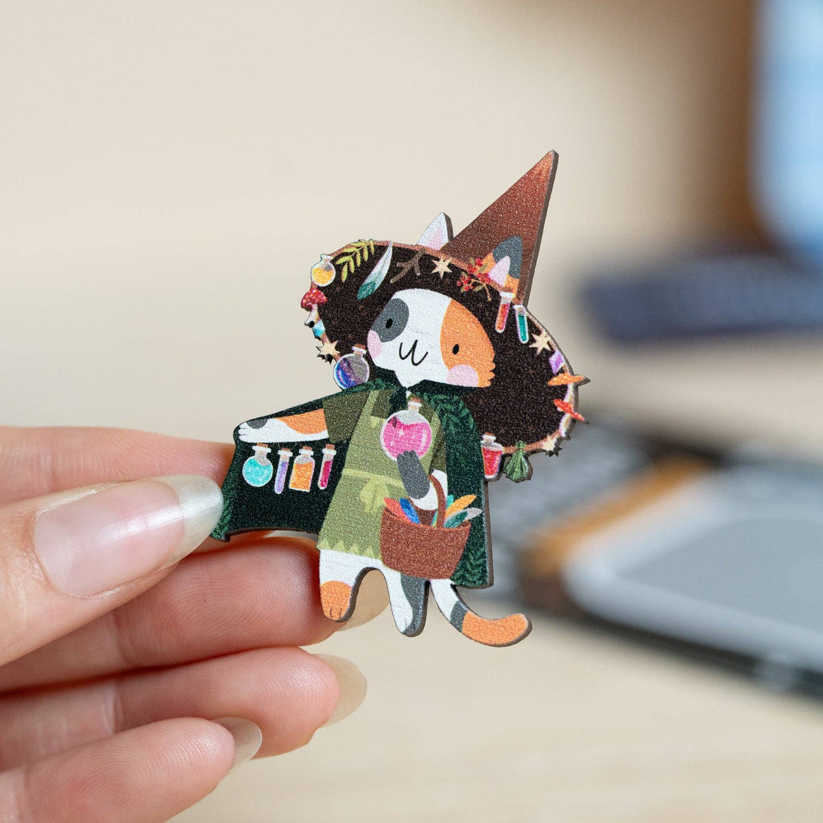 POTION WITCH CAT PIN