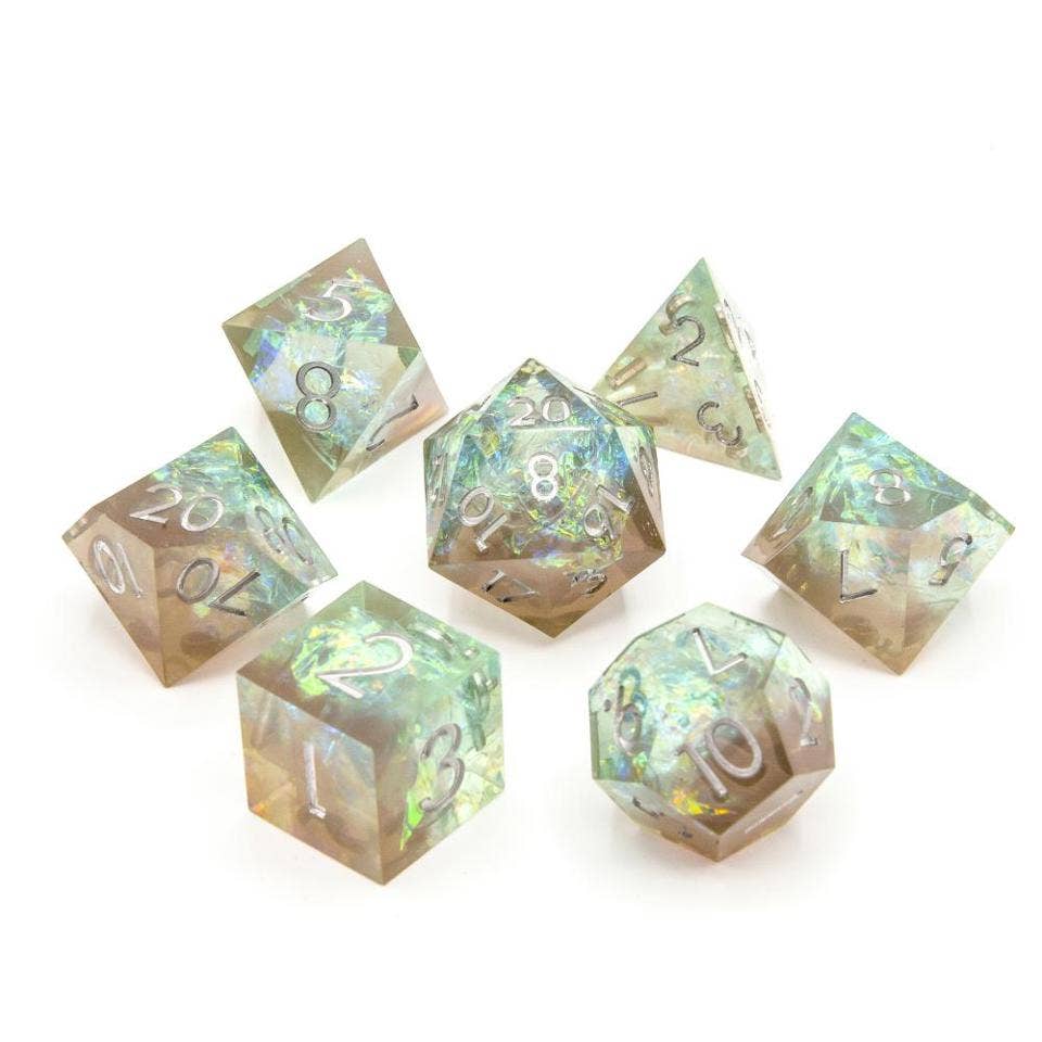 Sea Foam | Sharp Edge Dice | 7-Polyhedral Set