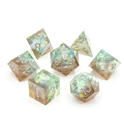 Sea Foam | Sharp Edge Dice | 7-Polyhedral Set