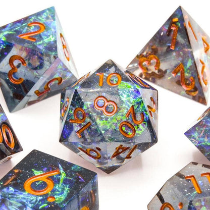 Cosmic Veil | Sharp Edge Dice | 7-Polyhedral Set