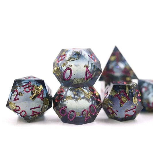 Celestial Shadow | Liquid Core Dice | 7-Polyhedral Set
