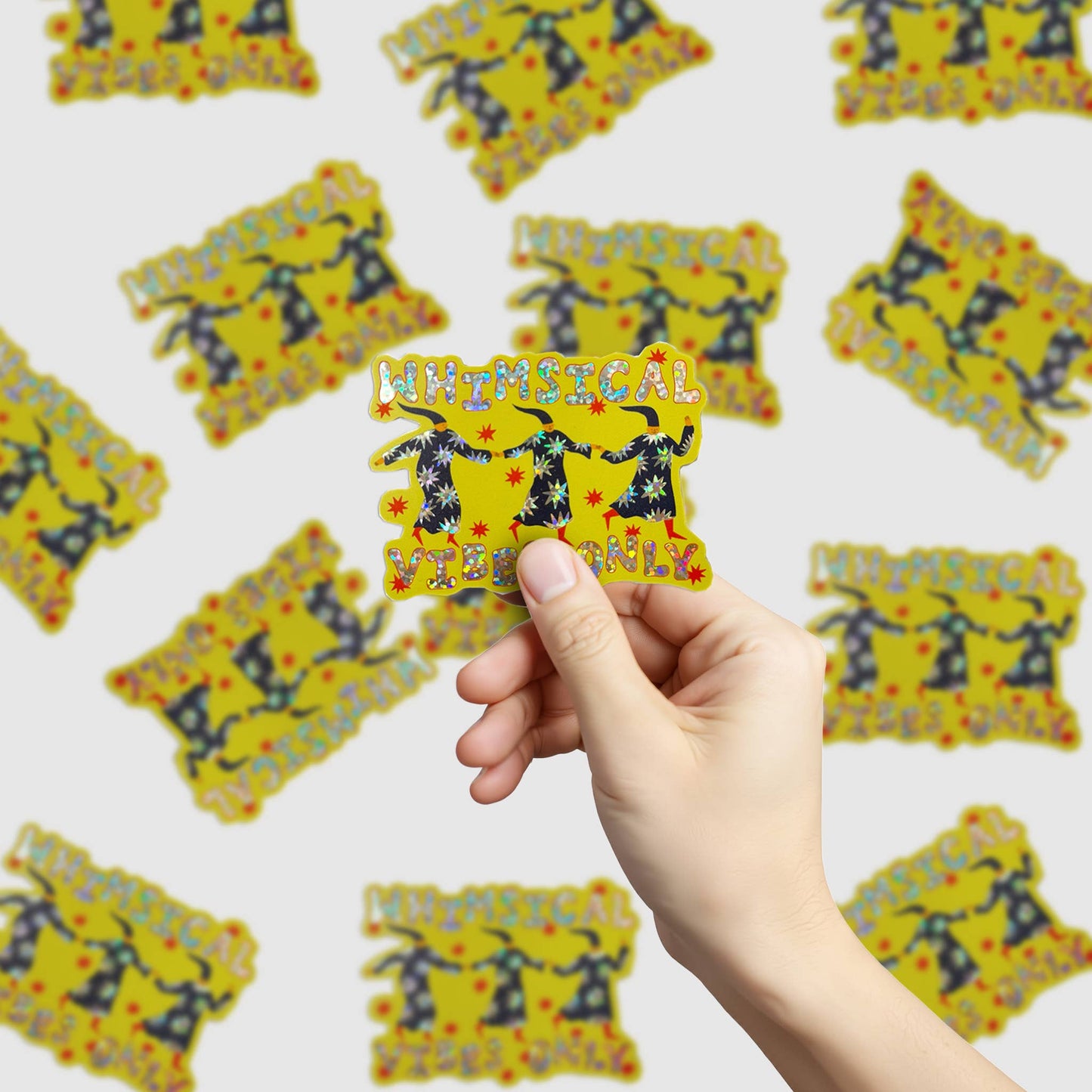 Whimsical Vibes Only Glitter Sticker | Wizard Sticker