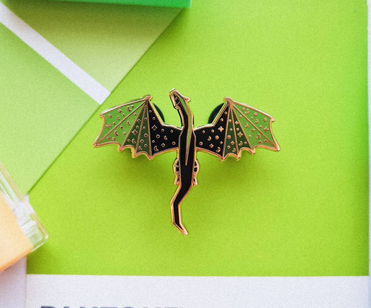 Green and Black Dragon Enamel Pin