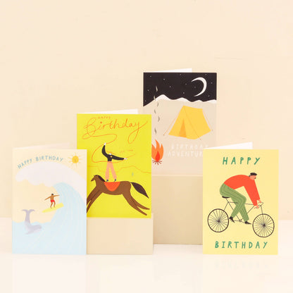Cyclist Happy Birthday Card | Man's Birthday Card | Bicycle