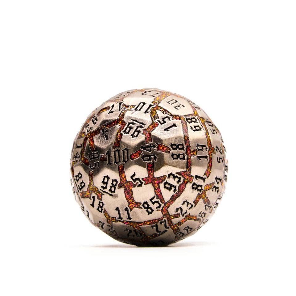 Infernal Steel | 50mm D100 Dice | Metal