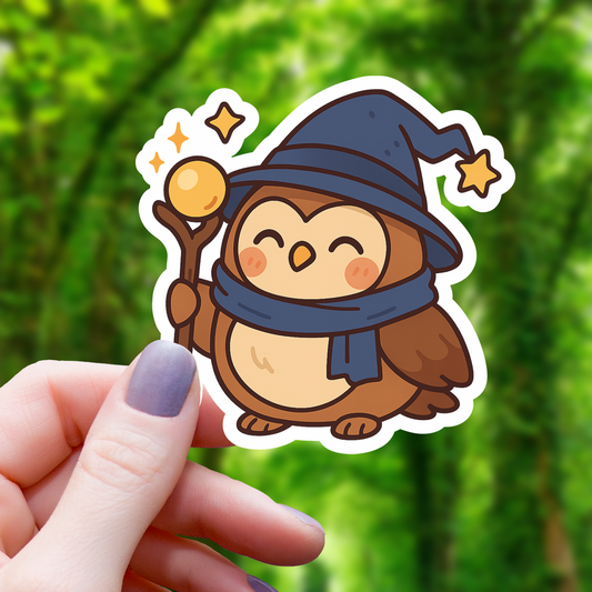 Chibi Owl Wizard Class Ttrpg Sticker - 3