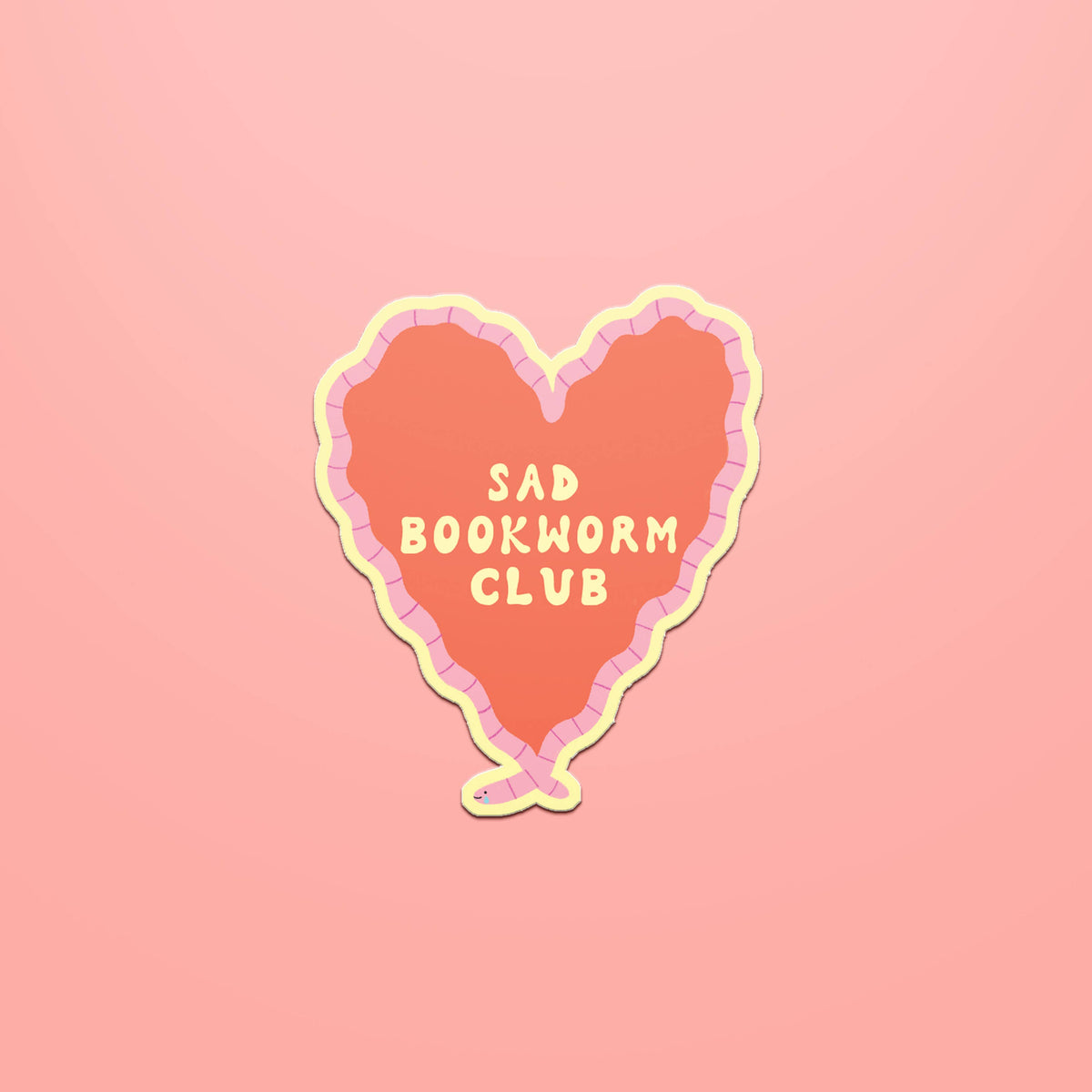 Sad Bookworm Club Sticker | Die Cut Bookish Decal