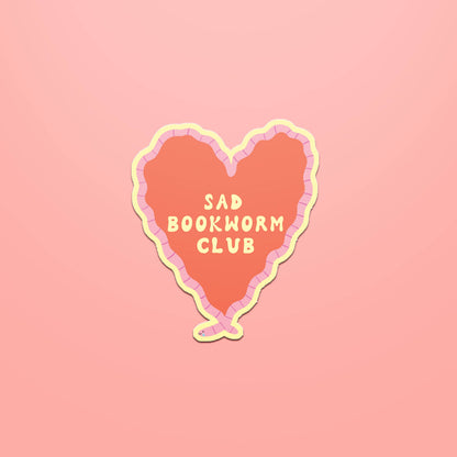 Sad Bookworm Club Sticker | Die Cut Bookish Decal