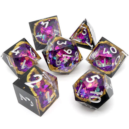 Regal Relic | Geode Sharp Edge Dice | 7-Polyhedral Set