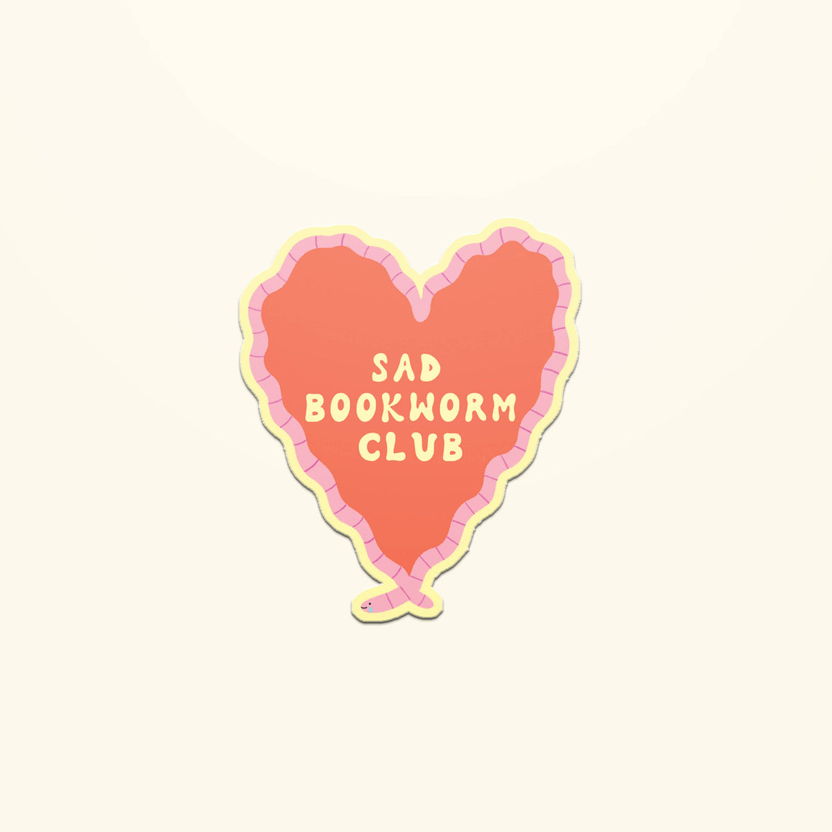 Sad Bookworm Club Sticker | Die Cut Bookish Decal